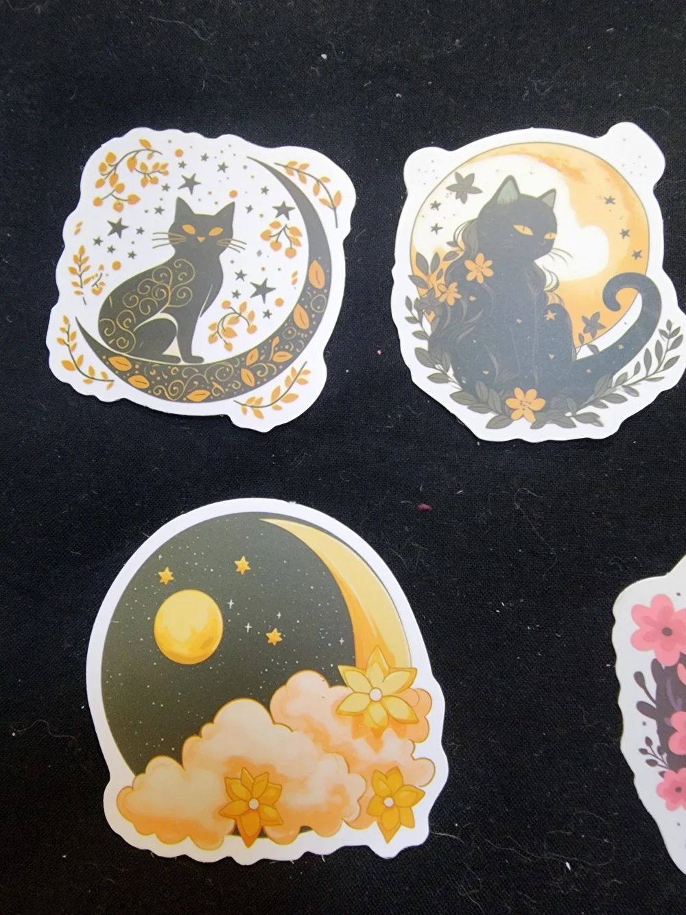 50 Celestial Cat & Moon Sticker Set